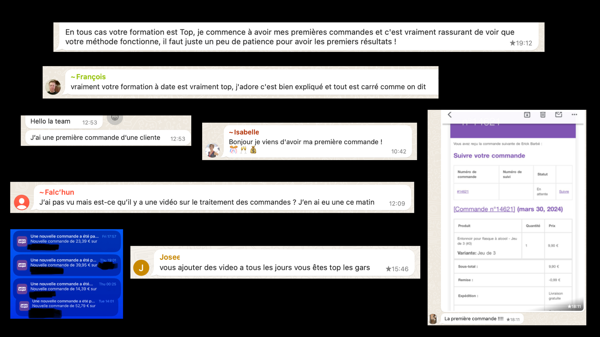 Résultats de nos élèves - commandes et témoignages