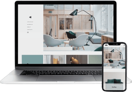 Boutique Décoration intérieure - laptop et mobile
